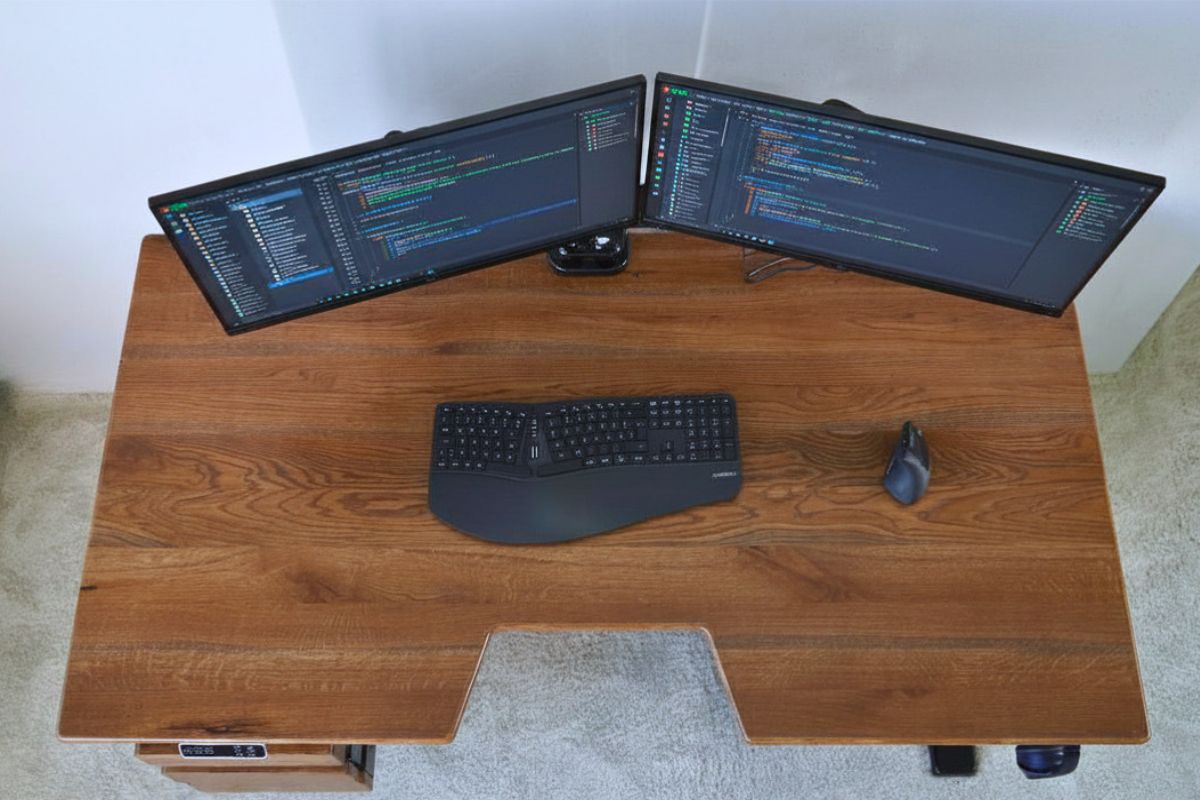 Стіл з дерев’яною стільницею з натурального дуба— приклад текстури та обробки