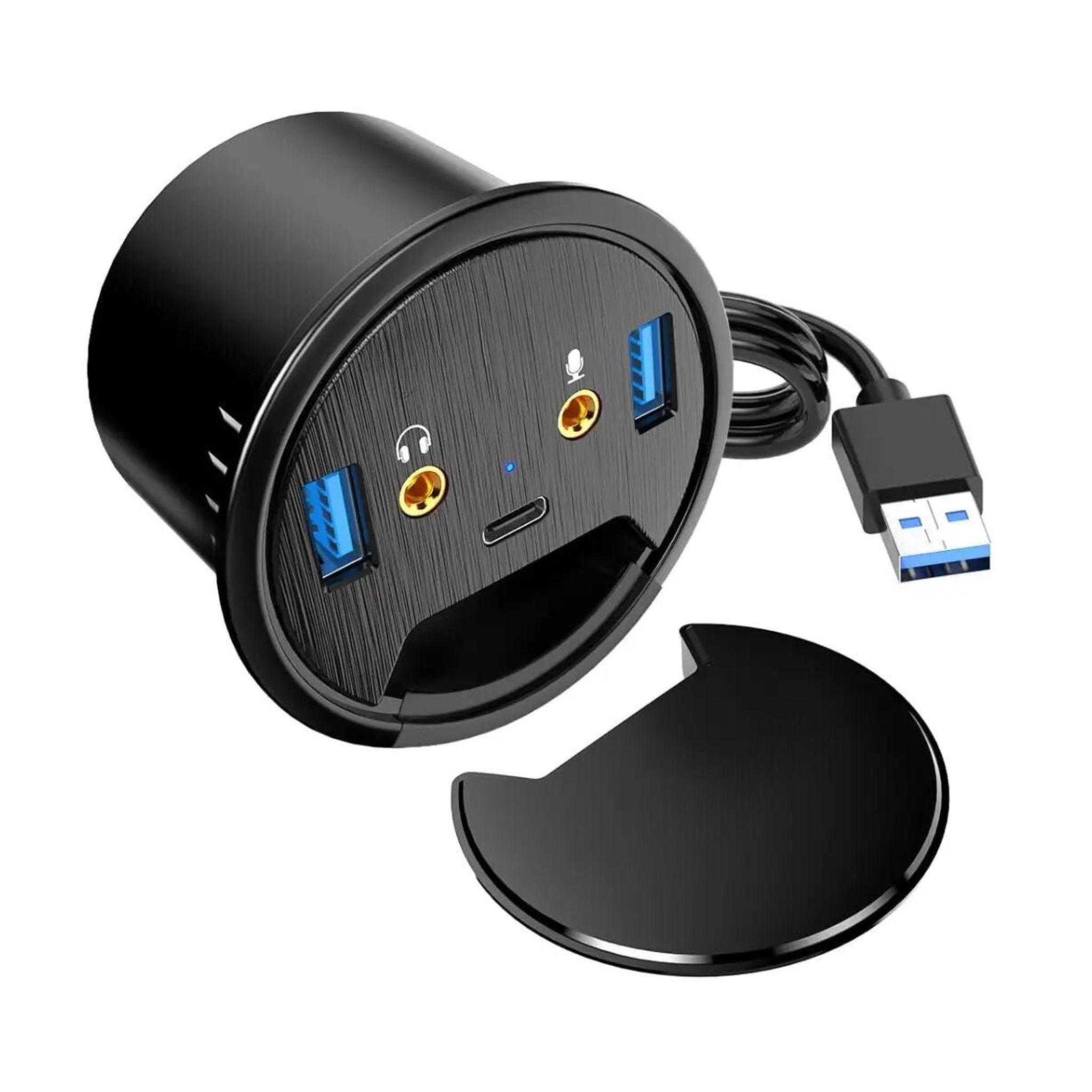 USB Хаб 5 в 1 для вмонтування в стільницю - TEHNOTABLE