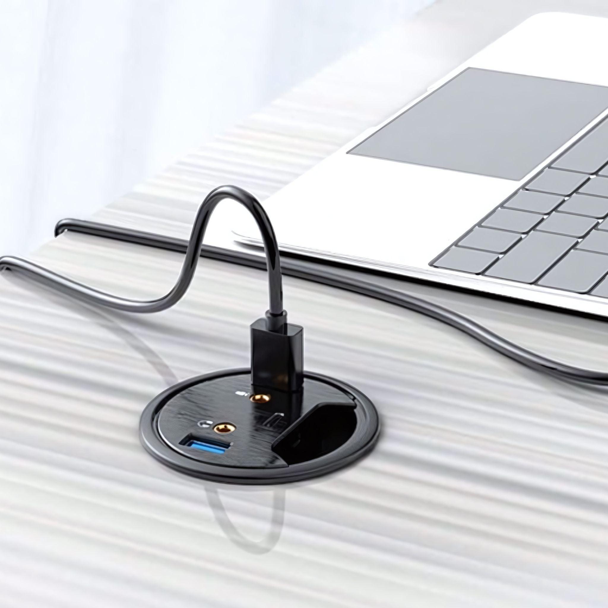 USB Хаб 5 в 1 для вмонтування в стільницю - TEHNOTABLE