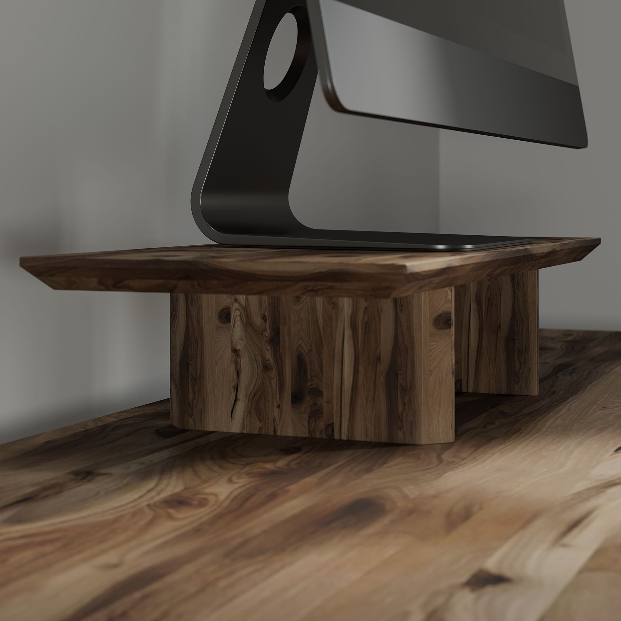 Полиця під монітор із масиву дерева