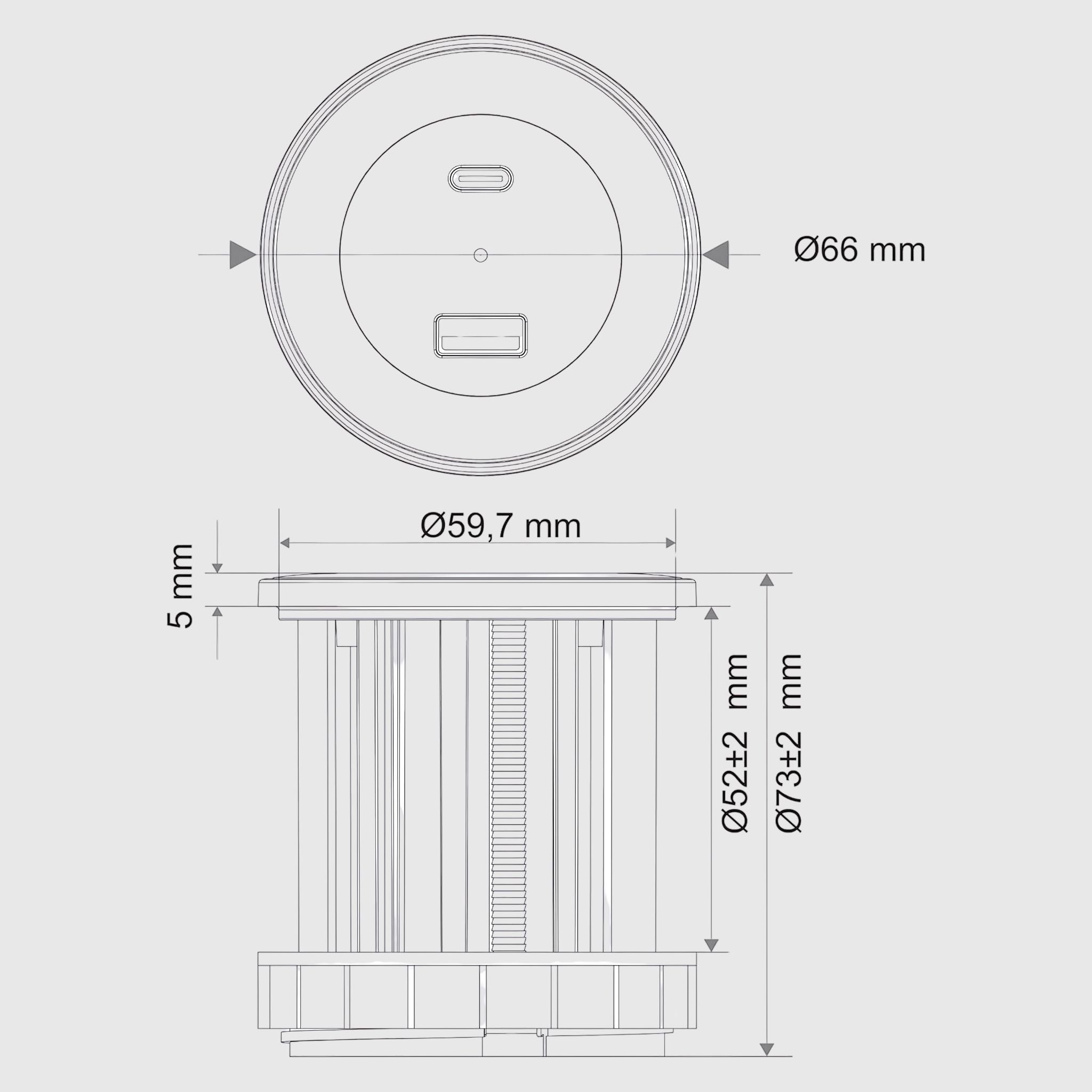 Вбудований зарядний блок 45W (USB Type-C + A) для стільниці