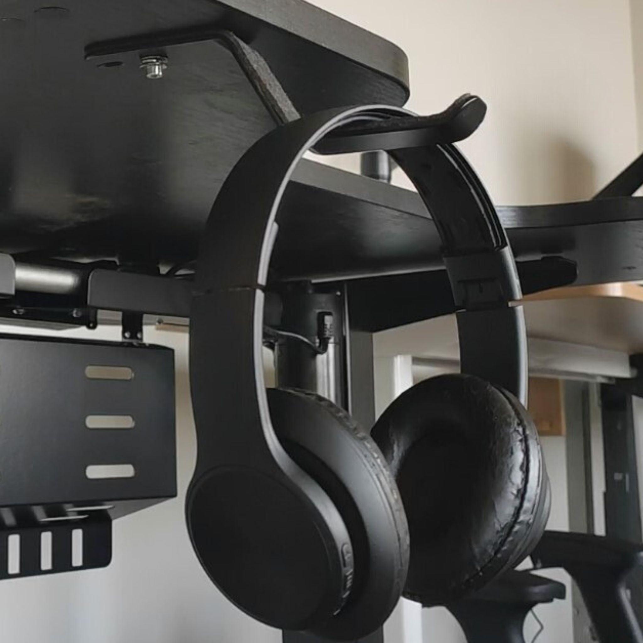 Поворотний гачок для навушників під стільницю - TEHNOTABLE