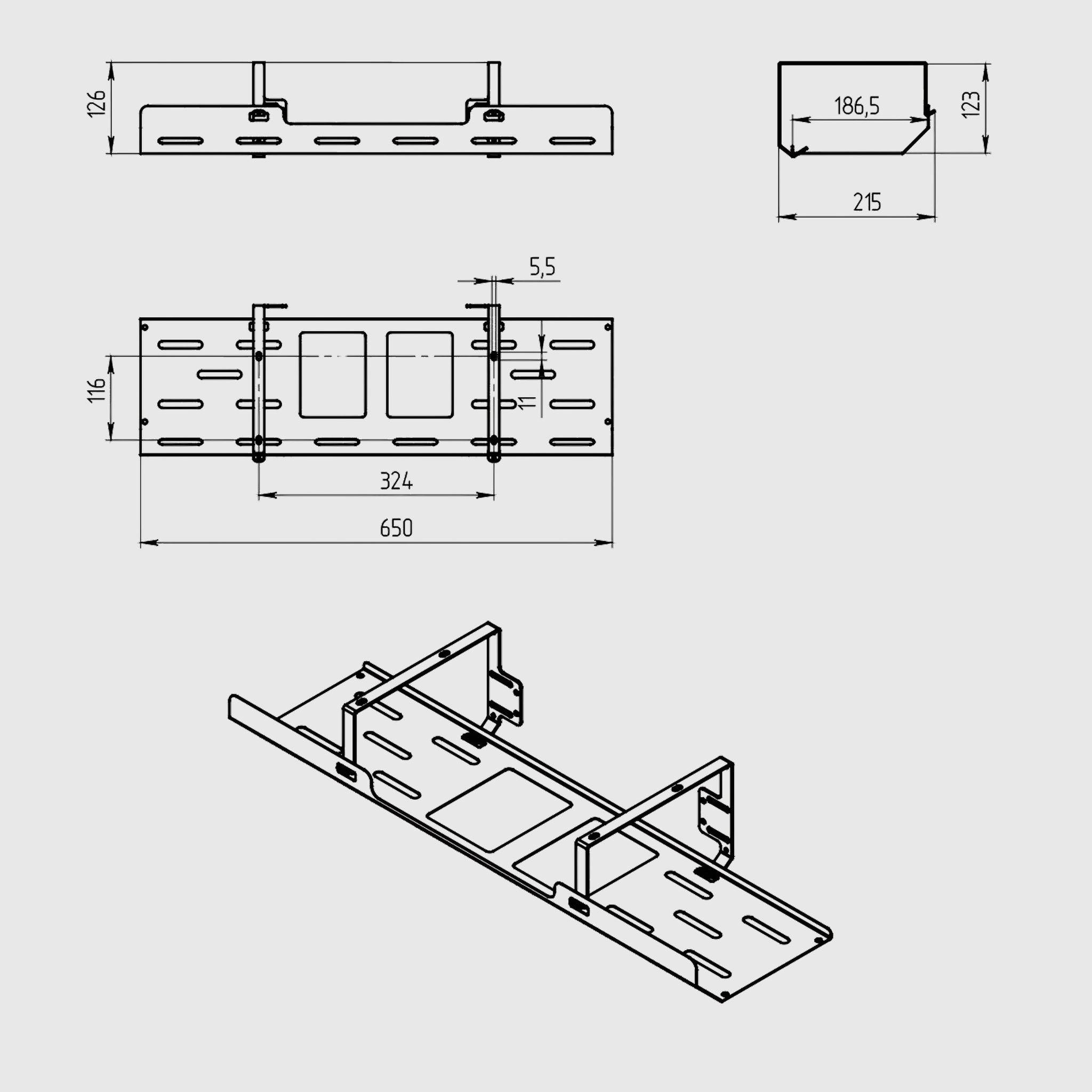 Кабель-менеджмент для рами 4-опорного столу з регулюванням висоти - TEHNOTABLE