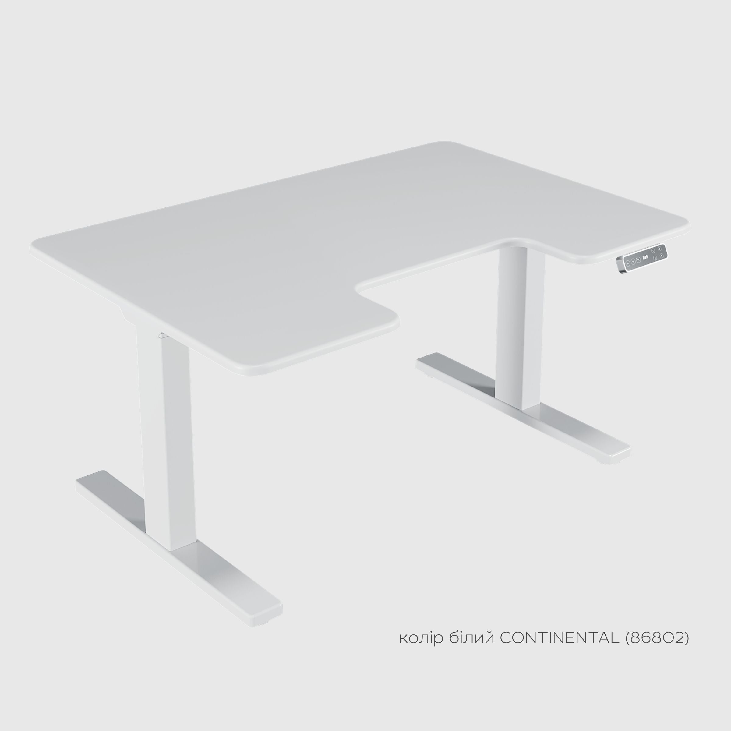 Білий стіл з електричним регулюванням висоти BestFit Pro (2 мотори) з МДФ стільницею