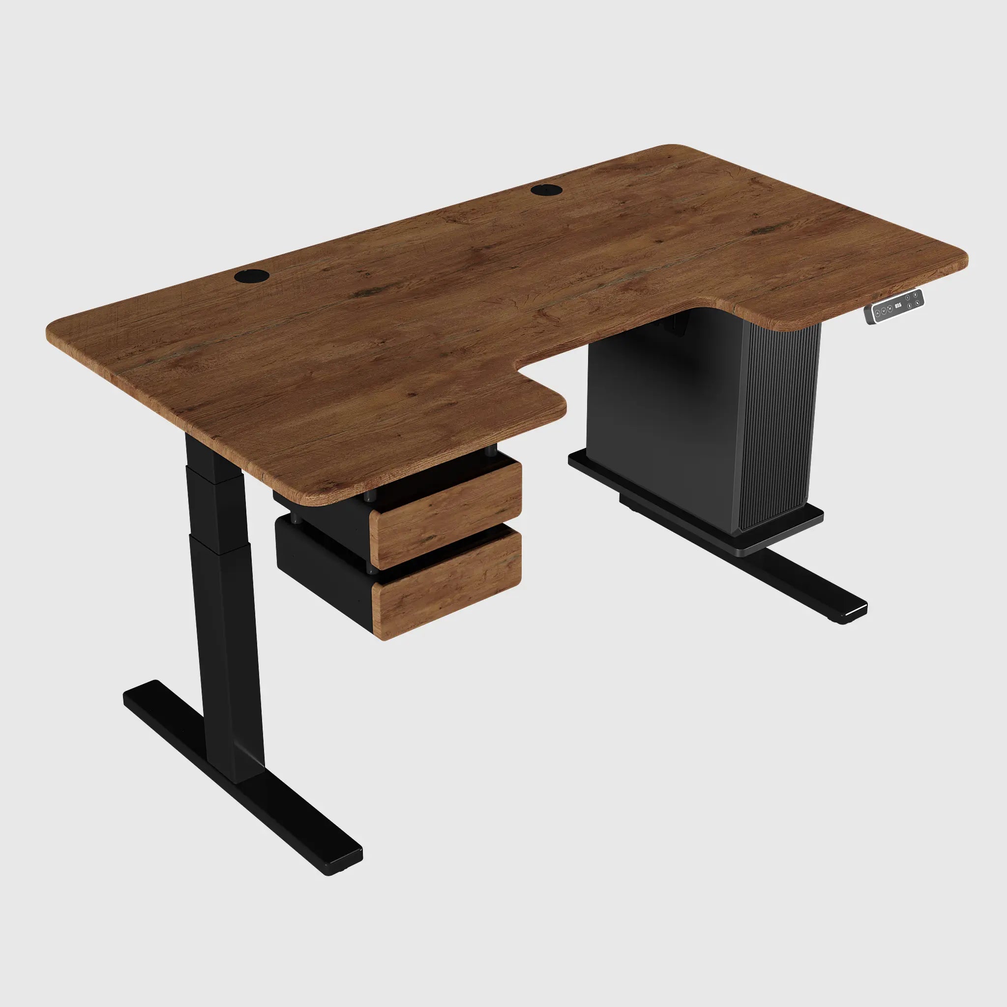 Стіл з регулюванням висоти BestFit Pro з МДФ стільницею, модульними ящиками та полицею для ПК