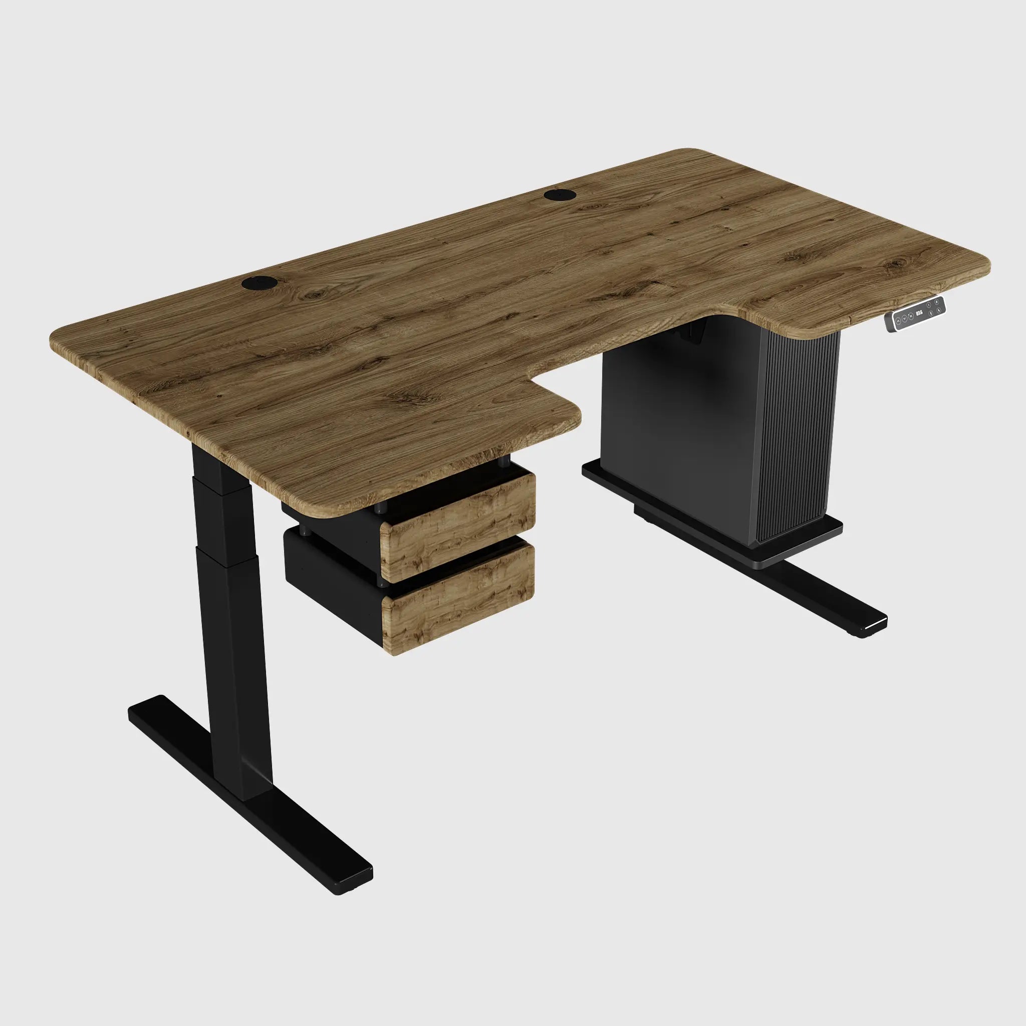 Стіл з регулюванням висоти BestFit Pro з МДФ стільницею, модульними ящиками та полицею для ПК