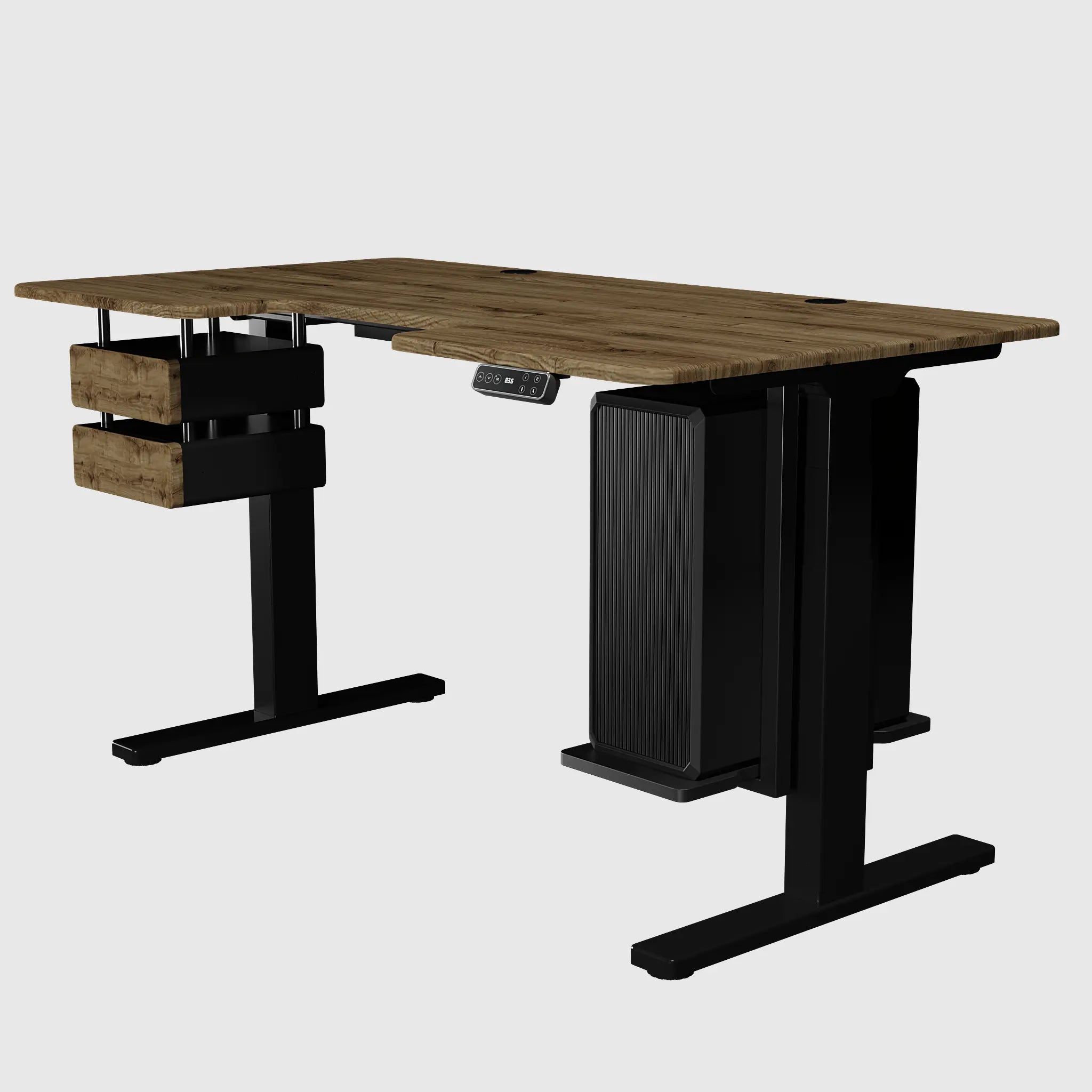 Стіл з регулюванням висоти BestFit Pro з МДФ стільницею, модульними ящиками та полицею для ПК