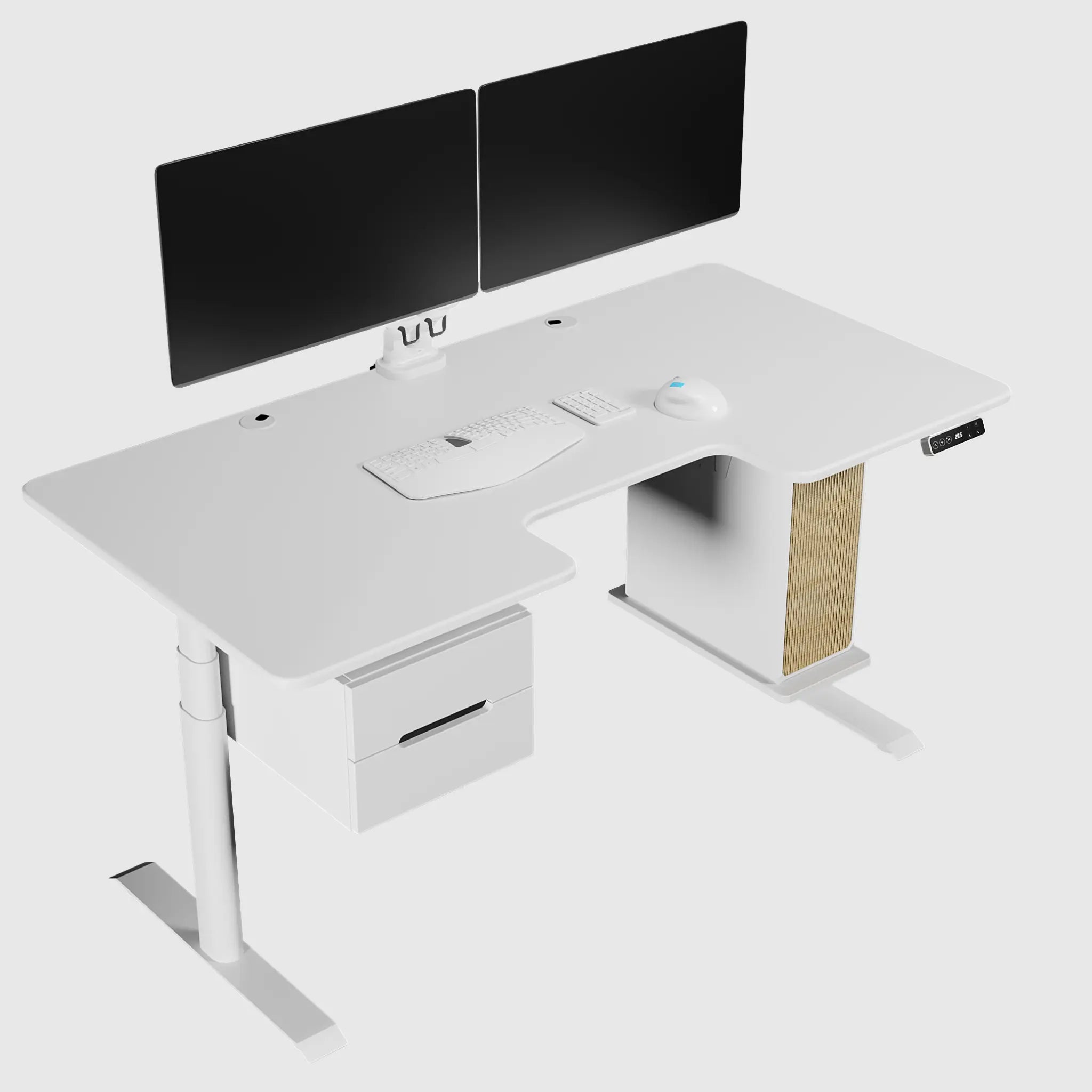 Ергономічний стіл Duoergo з модульним ящиками та полицею під ПК