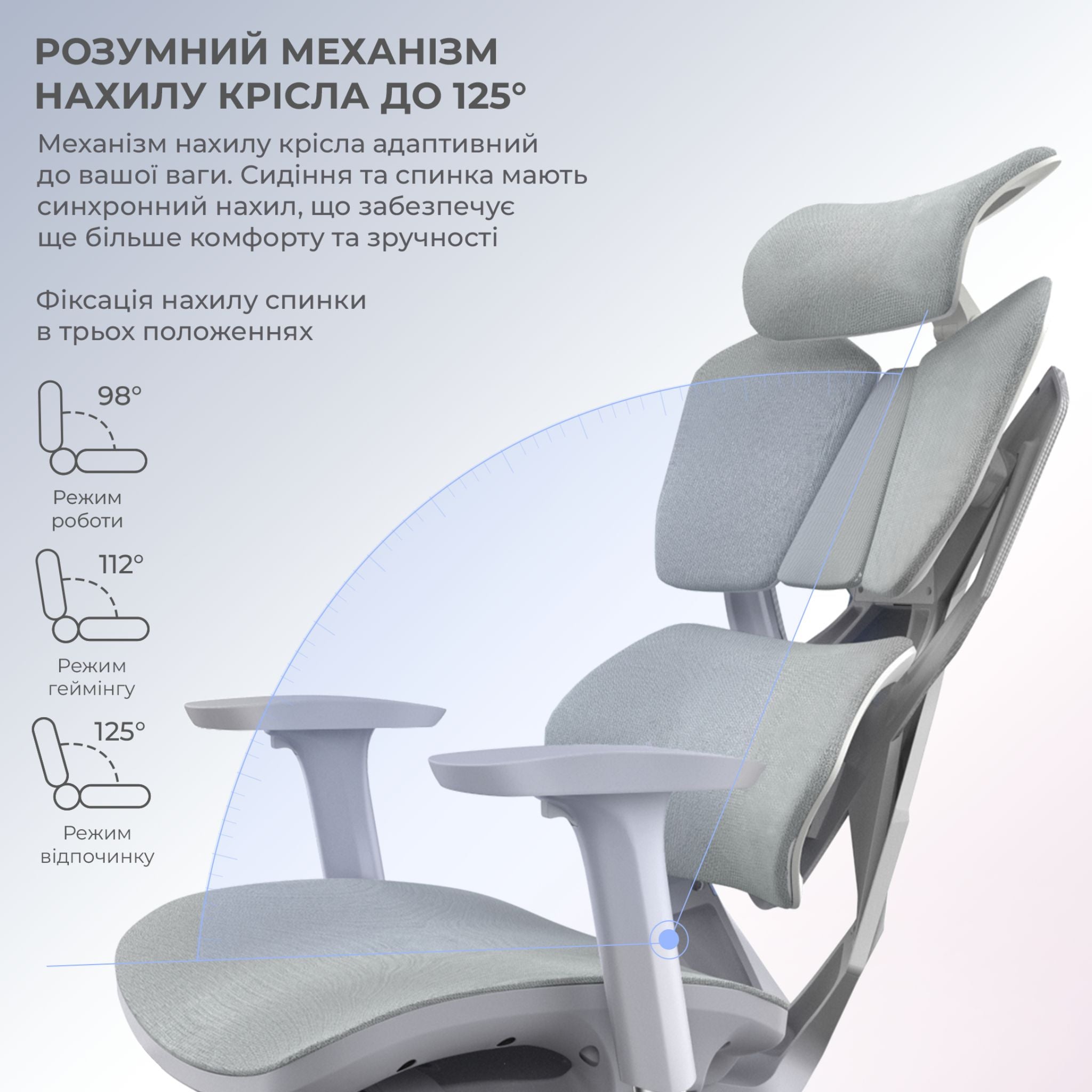 Геймерське ергономічне крісло Sihoo X5C Mesh з підтримкою спини