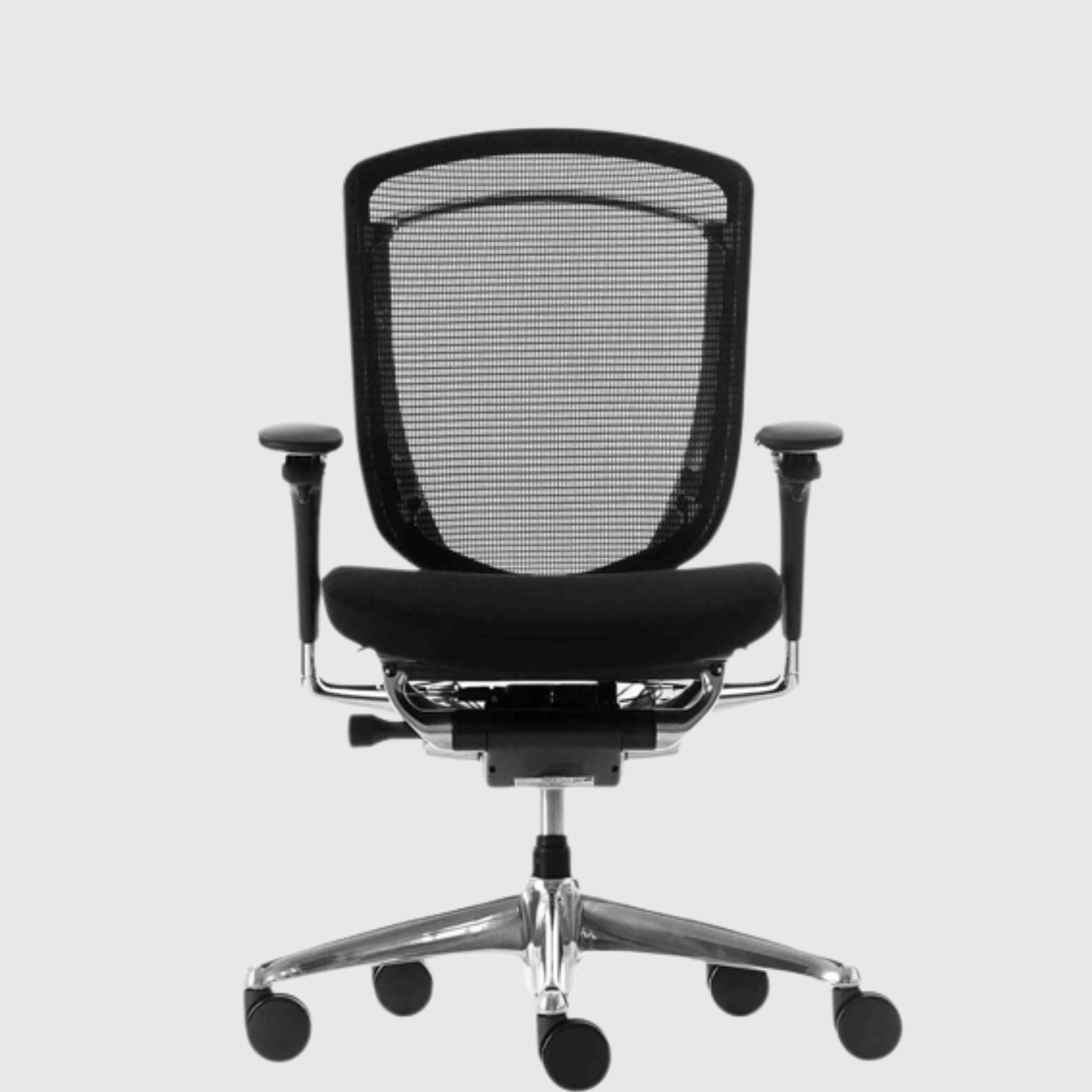 Ергономічне офісне крісло Contessa II чорне з тканинним сидінням і хромованою базою