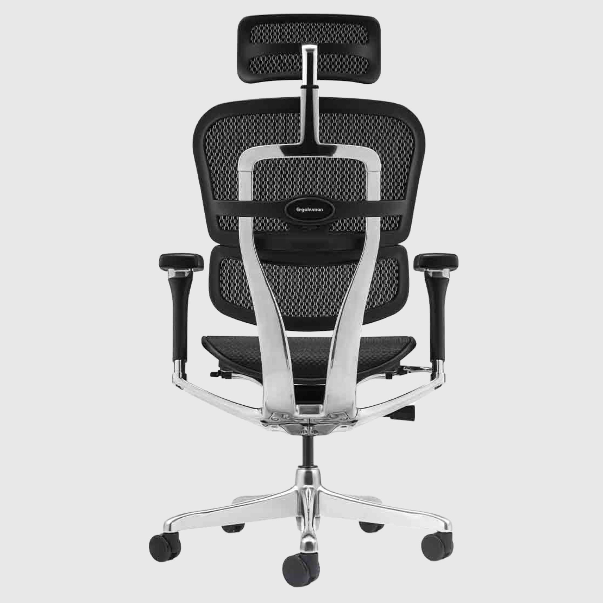 Ергономічне крісло ERGOHUMAN LUXURY 2 з сіткою та регулюванням чорне