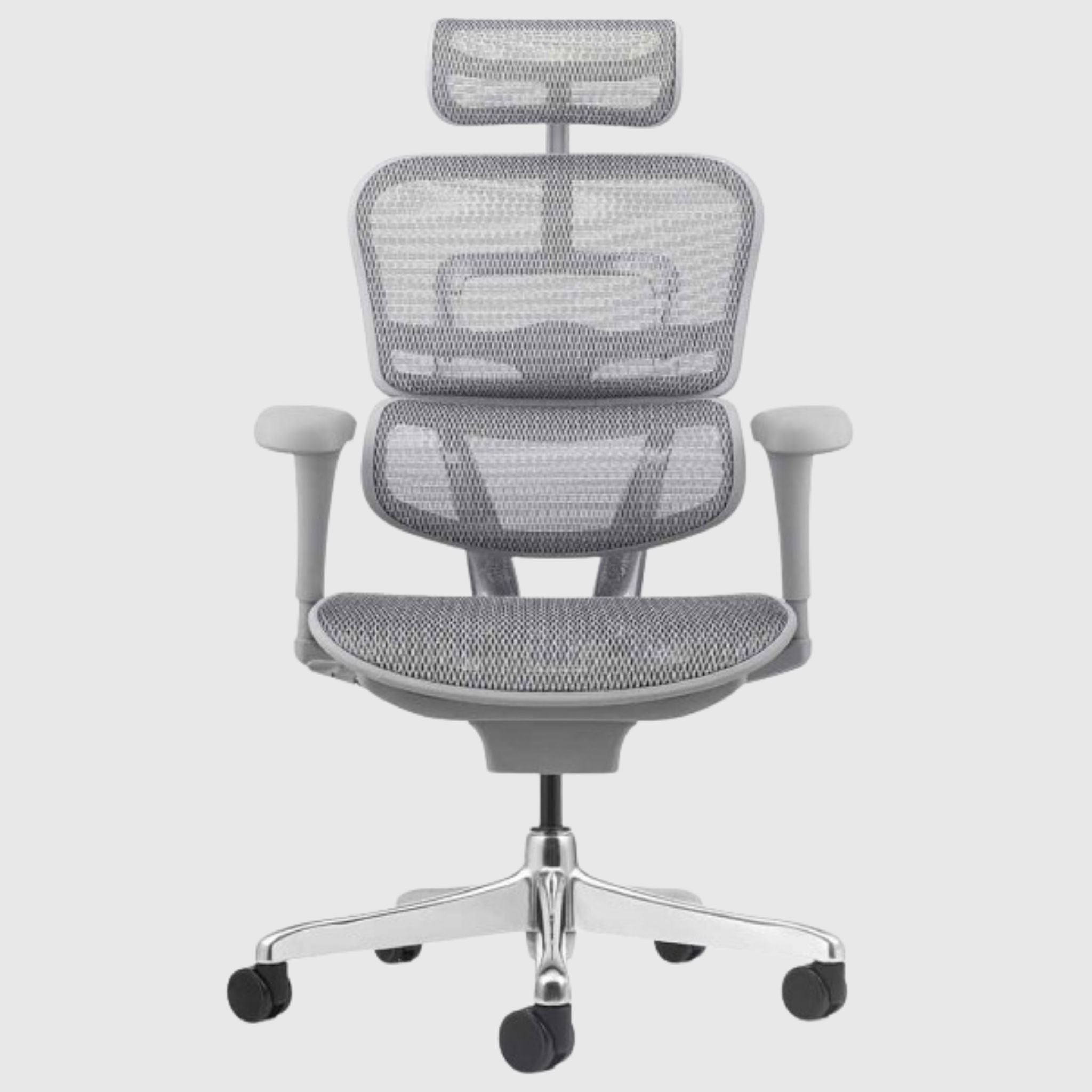 Ергономічне офісне крісло ERGOHUMAN PROJECT 2 з сіткою сірого кольру