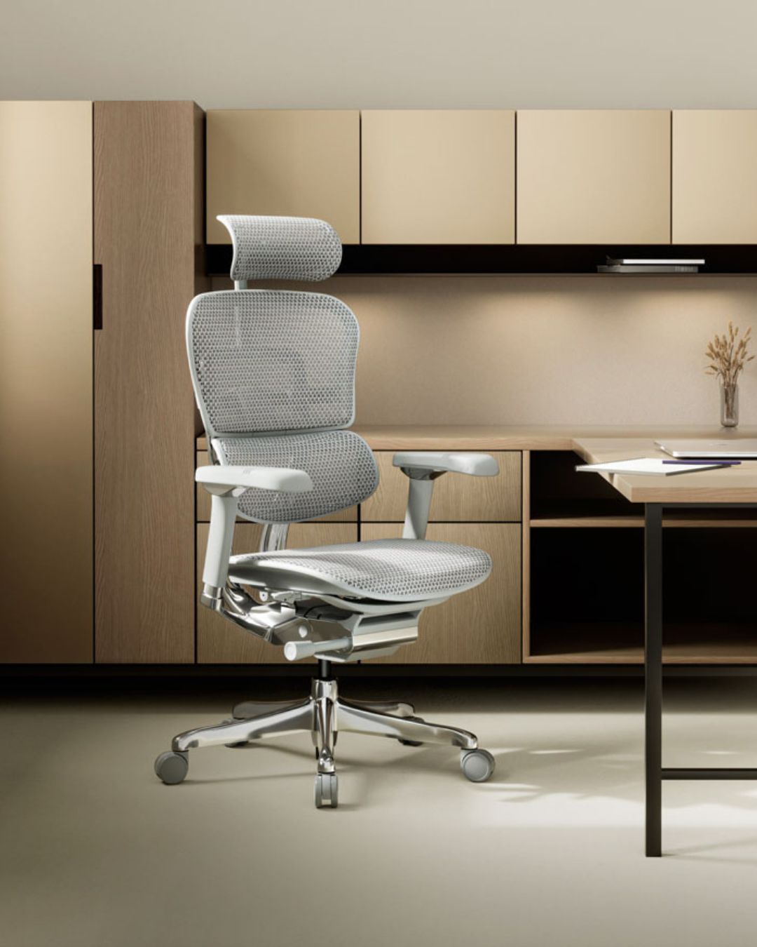 Ергономічне офісне крісло ERGOHUMAN PROJECT 2 з сіткою сірого кольру