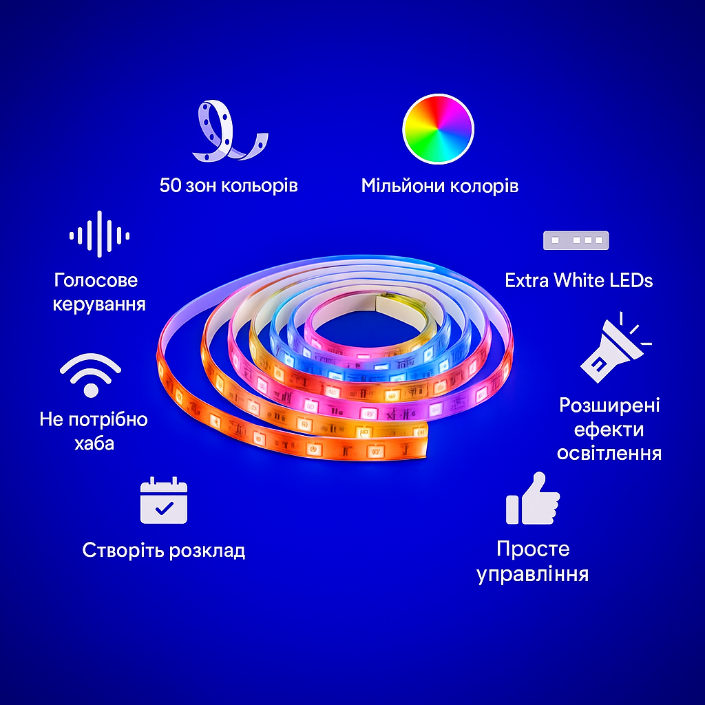 LED підсвітка під стільницю для столу з регулюванням висоти (RGB)