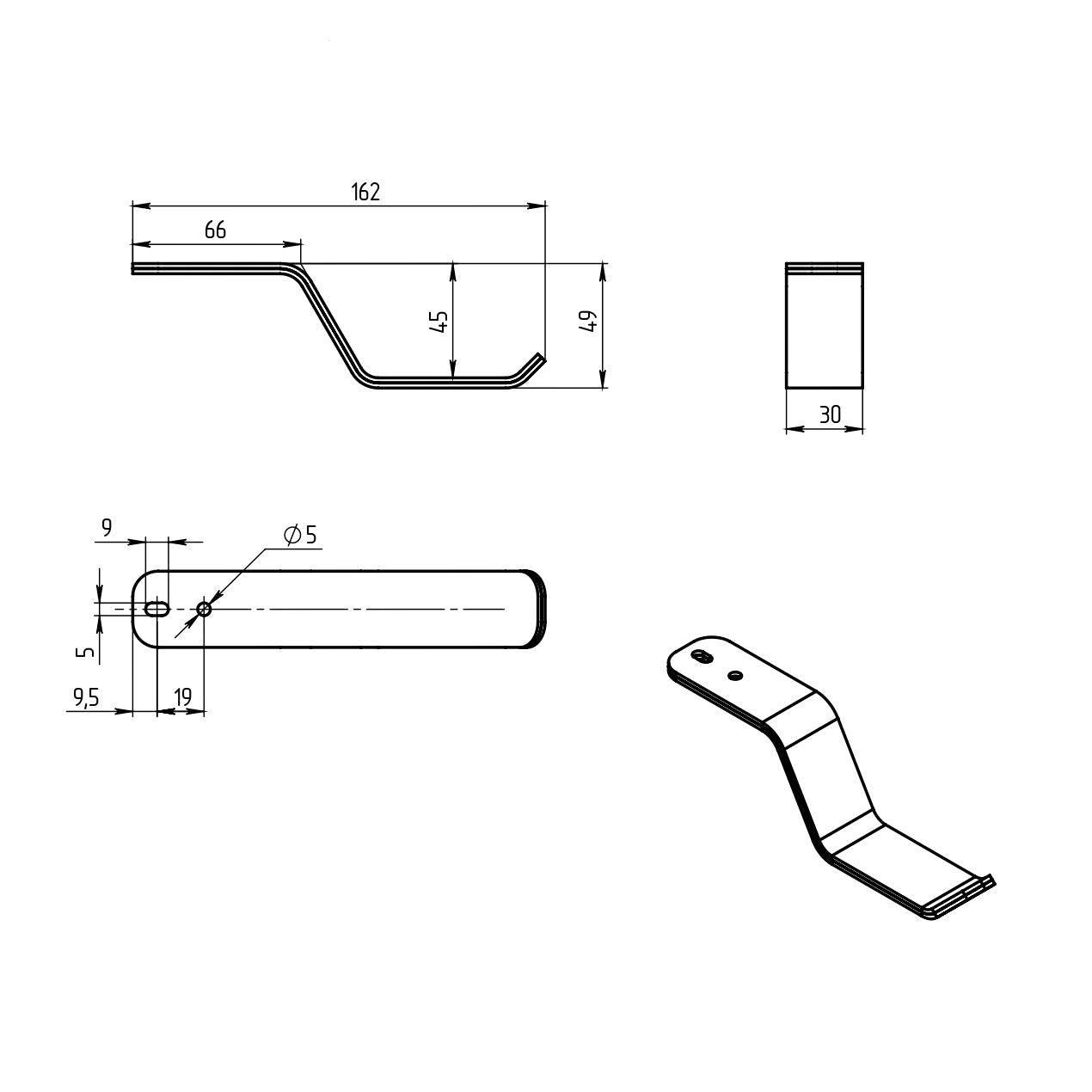 Поворотний гачок для навушників під стільницю - TEHNOTABLE