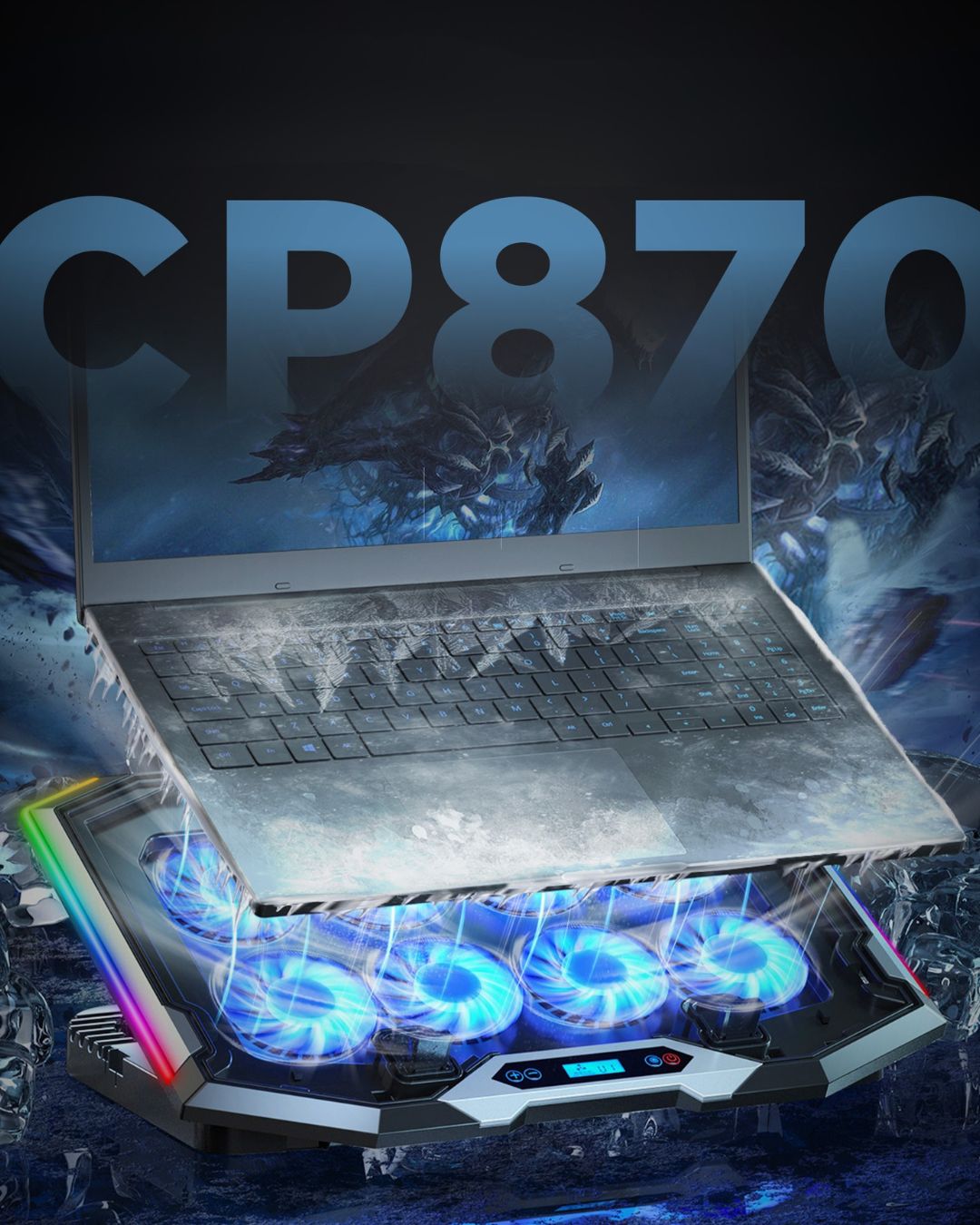 Підставка з охолодженням для ноутбука з USB та LED-підсвіткою