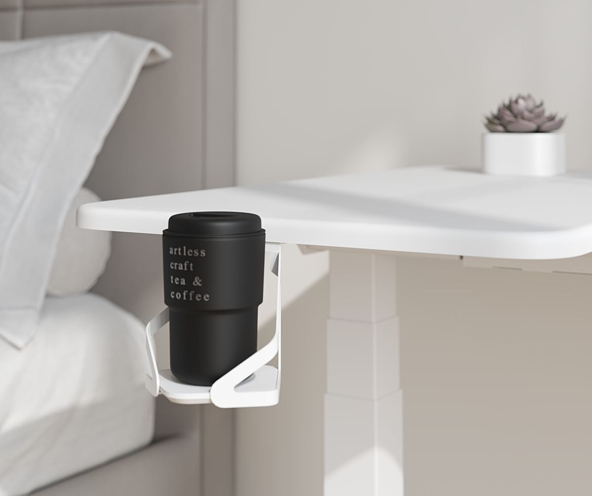 Поворотний підстаканник під стільницю з hpl основою, білий колір