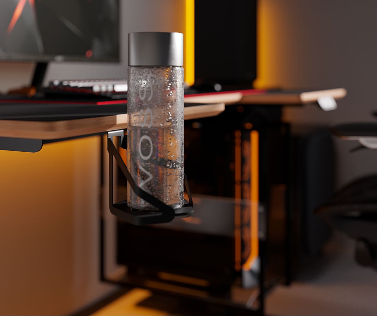 Поворотний підстаканник під стільницю з hpl основою, чорний колір