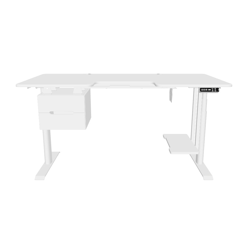 Стіл з регулюванням висоти Duoergo з МДФ стільницею 160×82 см, полицею під ПК та шухлядами