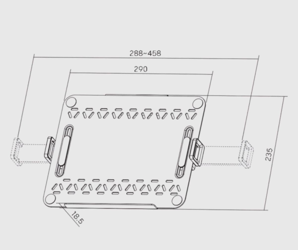 Тримач для ноутбука з вертикальною та горизонтальною регульованою фіксацією
