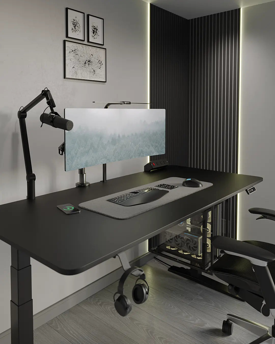 Стіл з регулюванням висоти StreanLine з прямокутною ДСП стільницею