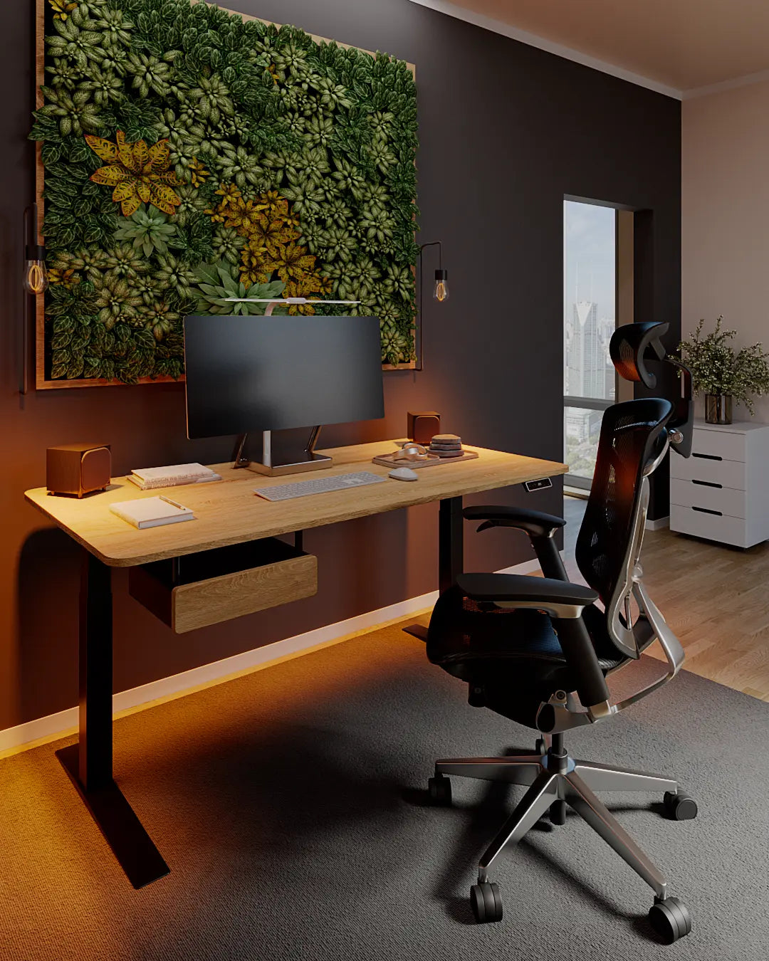 Стіл з регулюванням висоти StreanLine з прямокутною ДСП стільницею