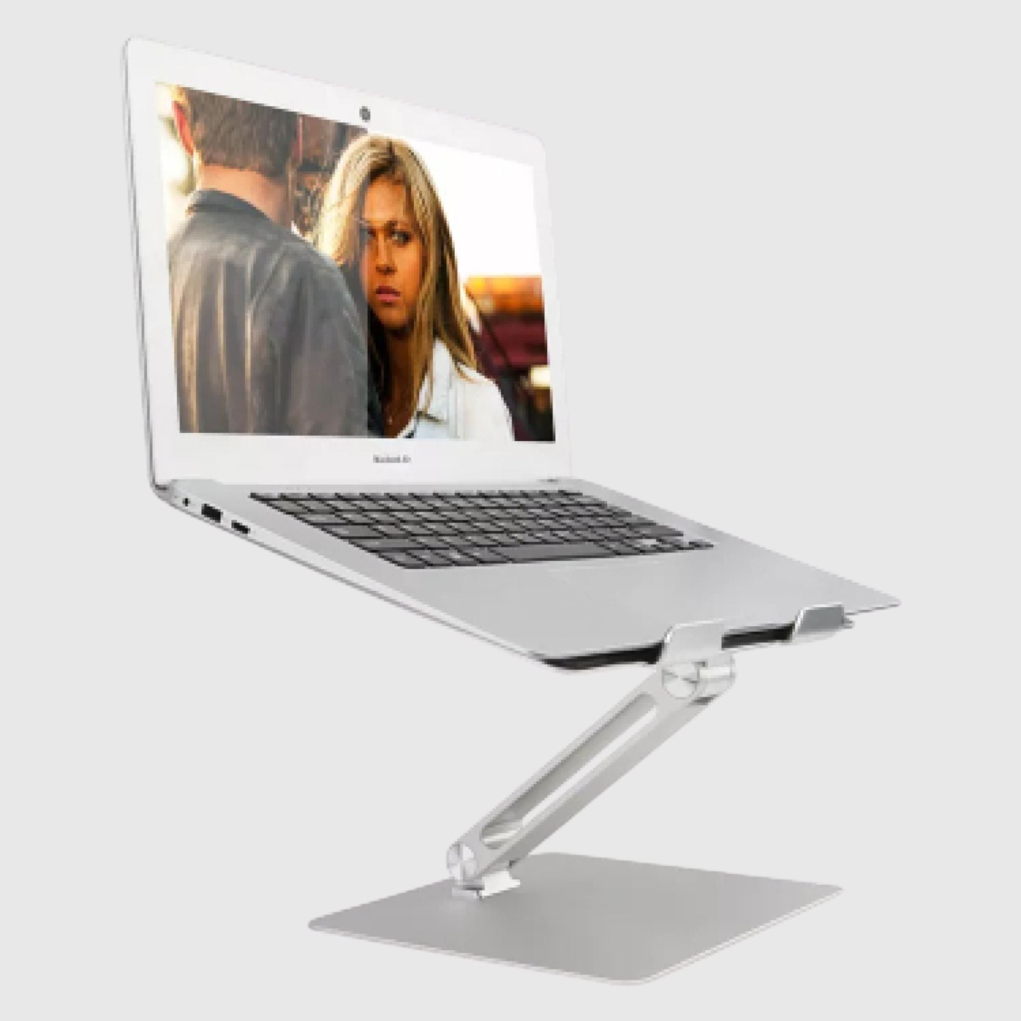 Срібляста алюмінієва підставка з пасивним охолодженням для ноутбуків