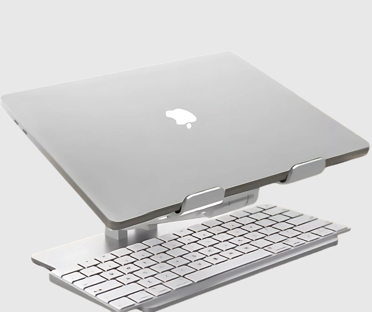 Срібляста алюмінієва підставка з пасивним охолодженням для ноутбуків