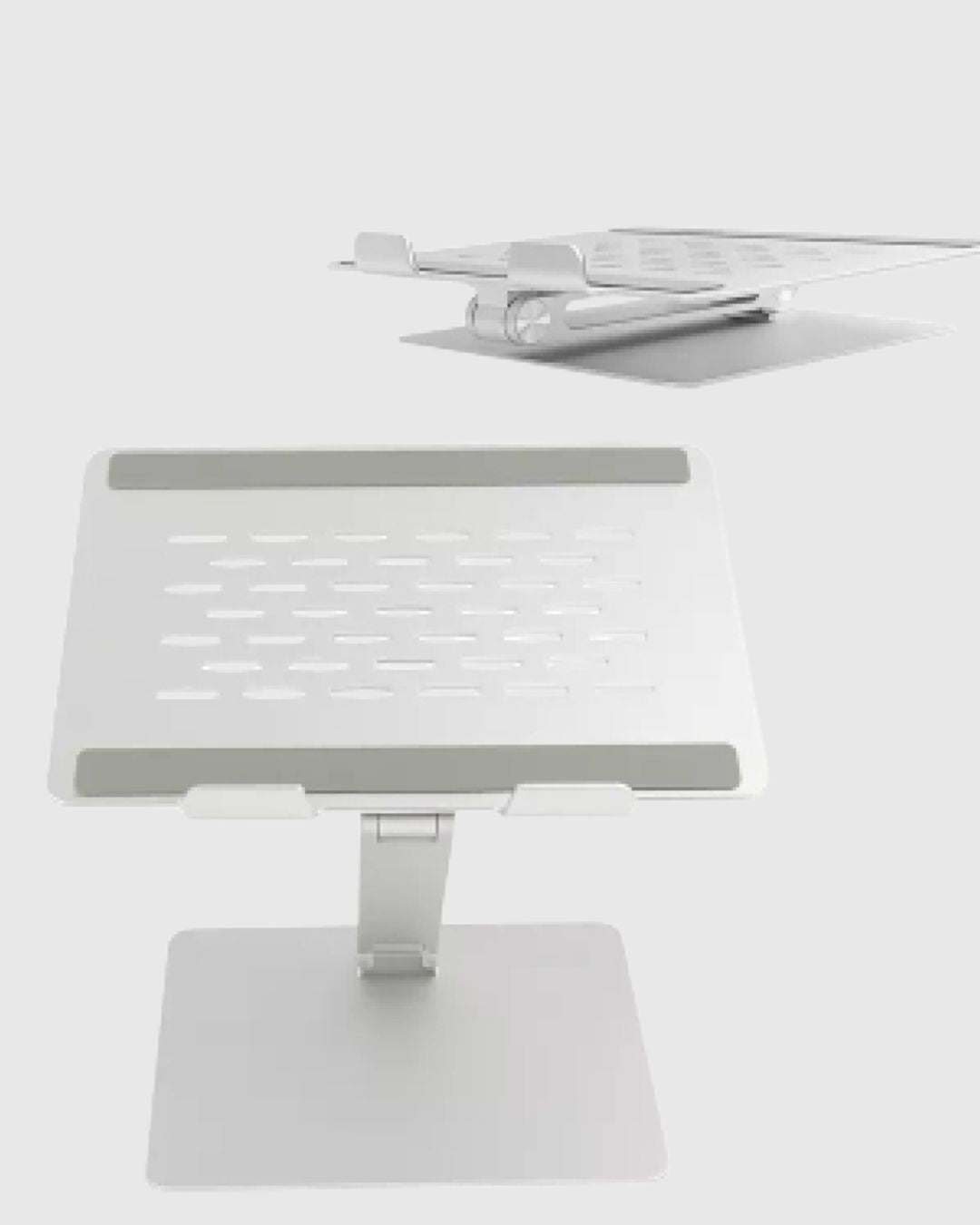 Срібляста алюмінієва підставка з пасивним охолодженням для ноутбуків
