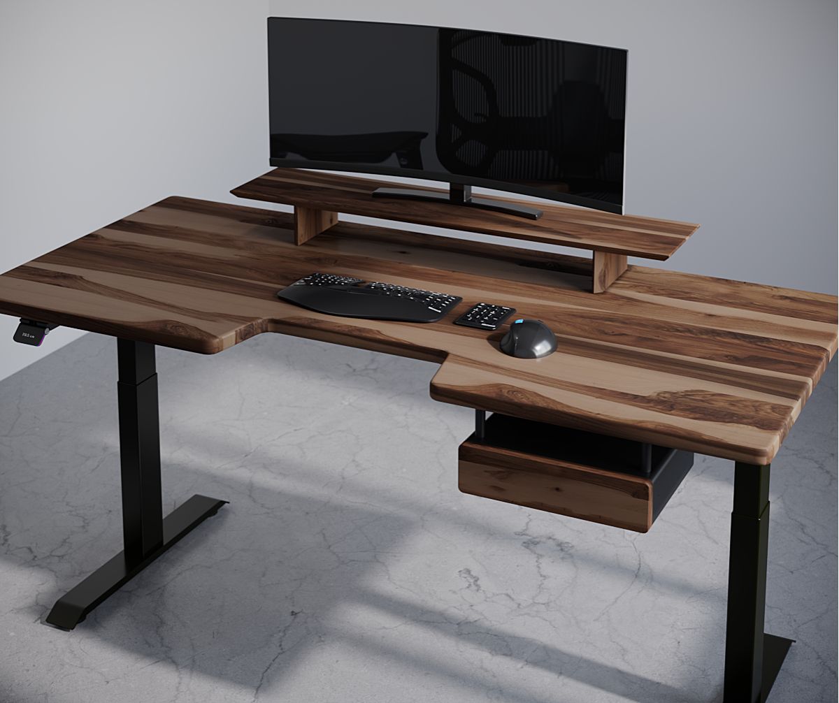 Стіл RockSolid з регулюванням висоти та стільницею з горіха