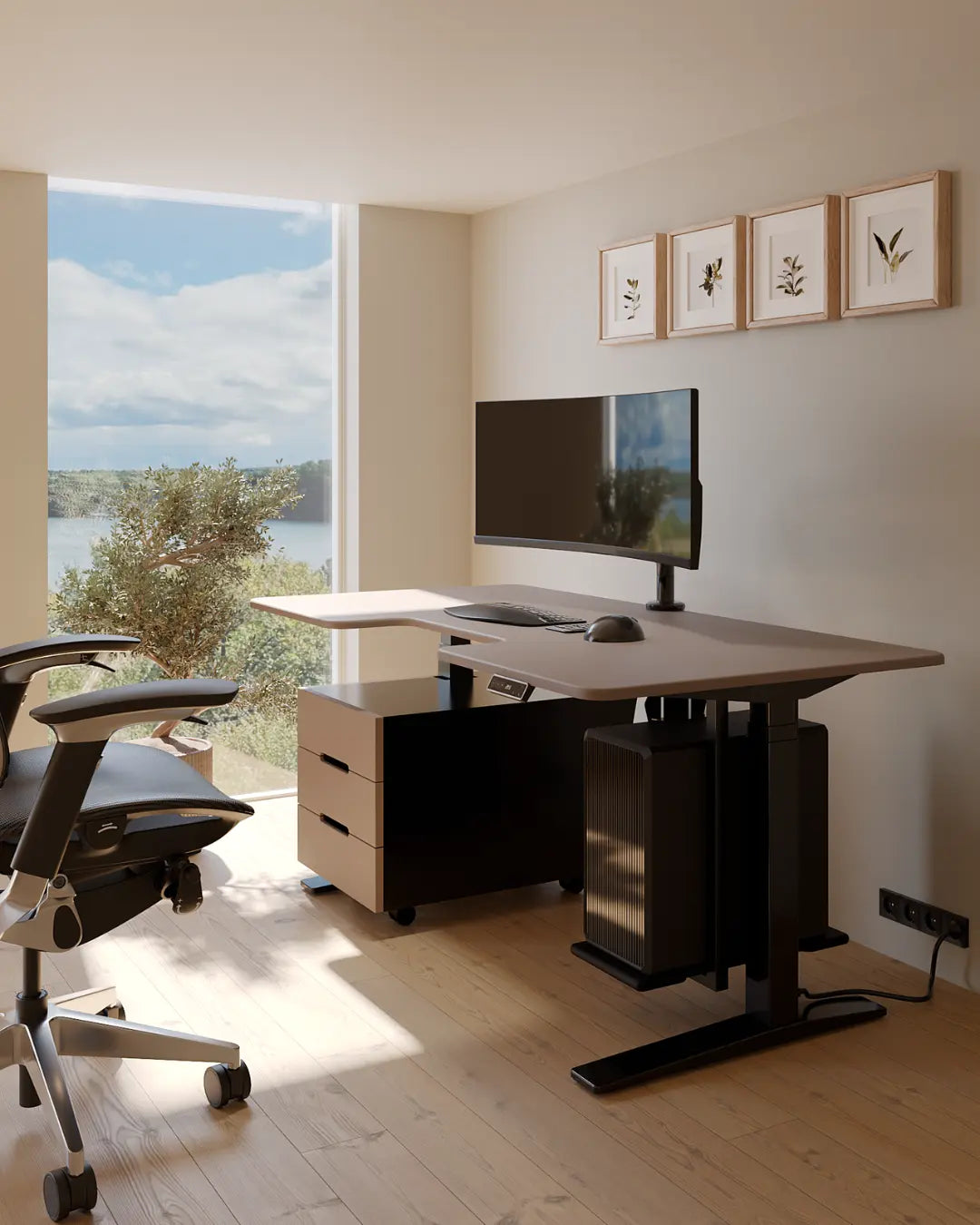 Стіл з регулюванням висоти для роботи стоячи та сидячи StreamLine з МДФ стільницею