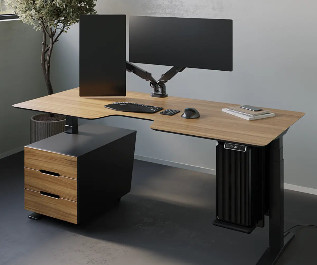 Стіл з регулюванням висоти Streamline з масивною дерев’яною стільницею 40 мм