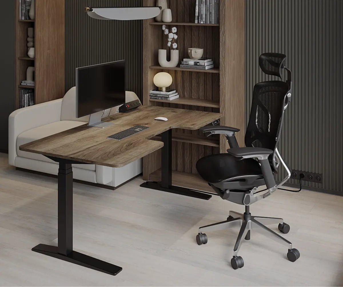 Стіл з регулюванням висоти StreanLine з ДСП стільницею з ергономічним вирізом