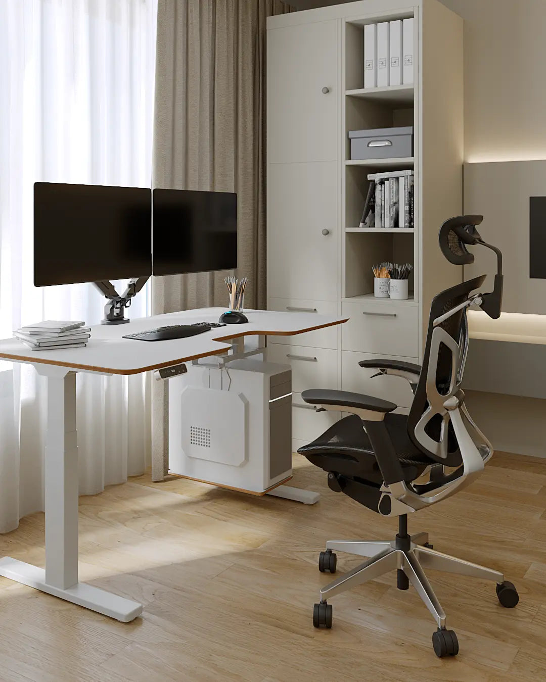 Стіл з регулюванням висоти Best Fit Pro з білою стільницею з HPL на фанері