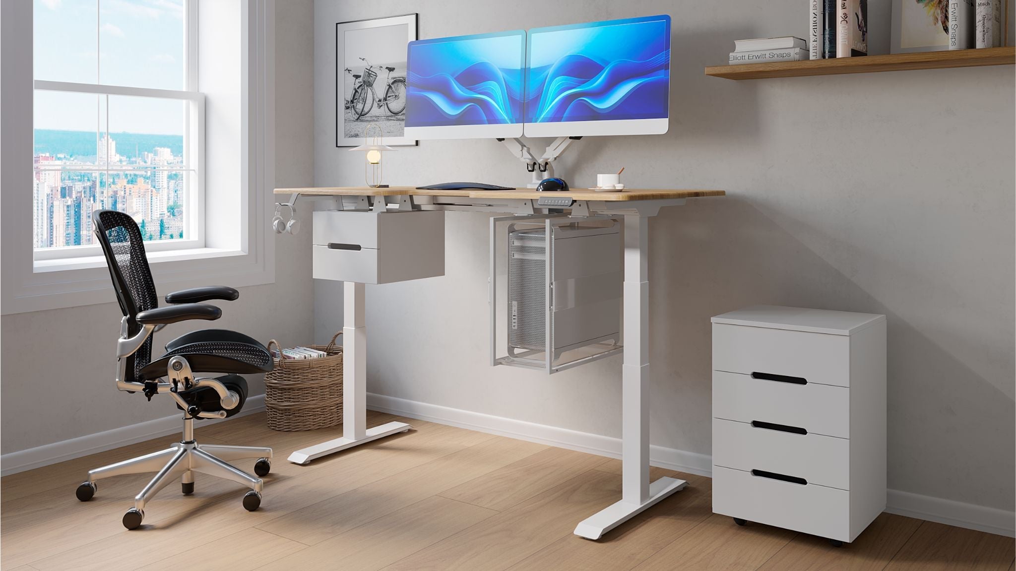 Тумби, шухляди та органайзери для компʼютерних столів і столів з регулюванням висоти TEHNOTABLE — українське виробництво, натуральне дерево, ергономічний дизайн