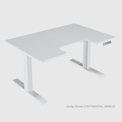 Білий стіл з електричним регулюванням висоти BestFit Pro (2 мотори) з МДФ стільницею