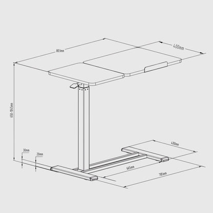 Приставний мобільний столик із регулюванням висоти H7DUO Flexispot
