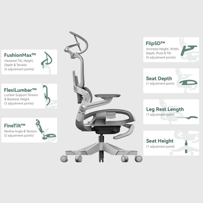 Ергономічне крісло для офісу та дому Hinomi H1 Pro V2 з підставкою для ніг - TEHNOTABLE