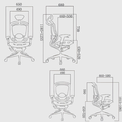 Габаритні розміри ергономічного крісла MARRIT X