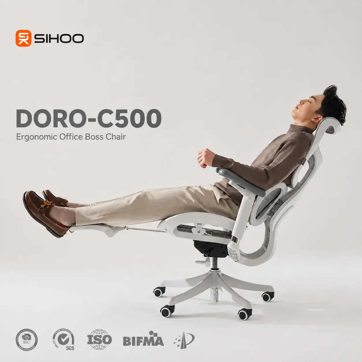 Регулювання підставки для ніг у кріслі Sihoo Doro C500 V2