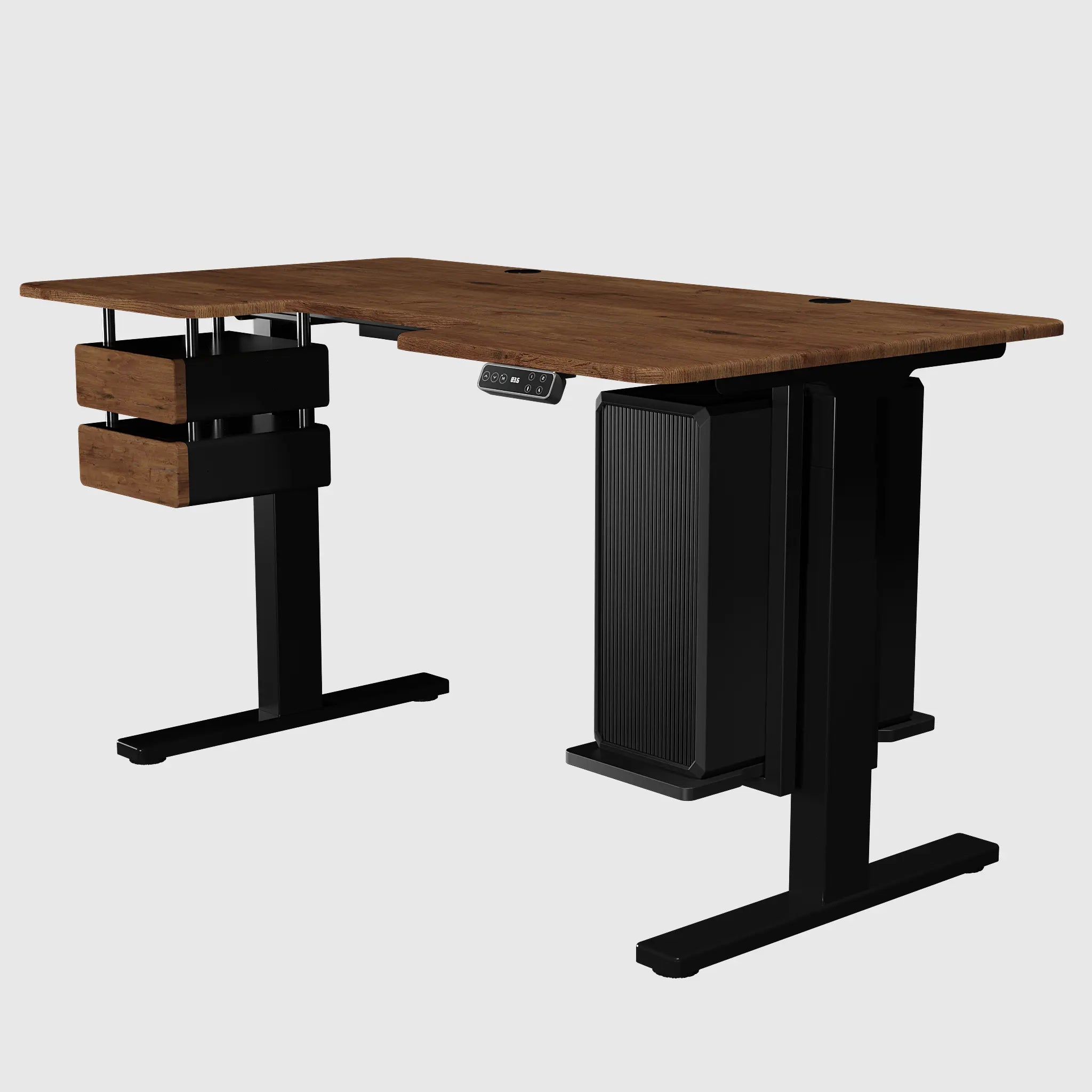 Стіл з регулюванням висоти BestFit Pro з МДФ стільницею, модульними ящиками та полицею для ПК