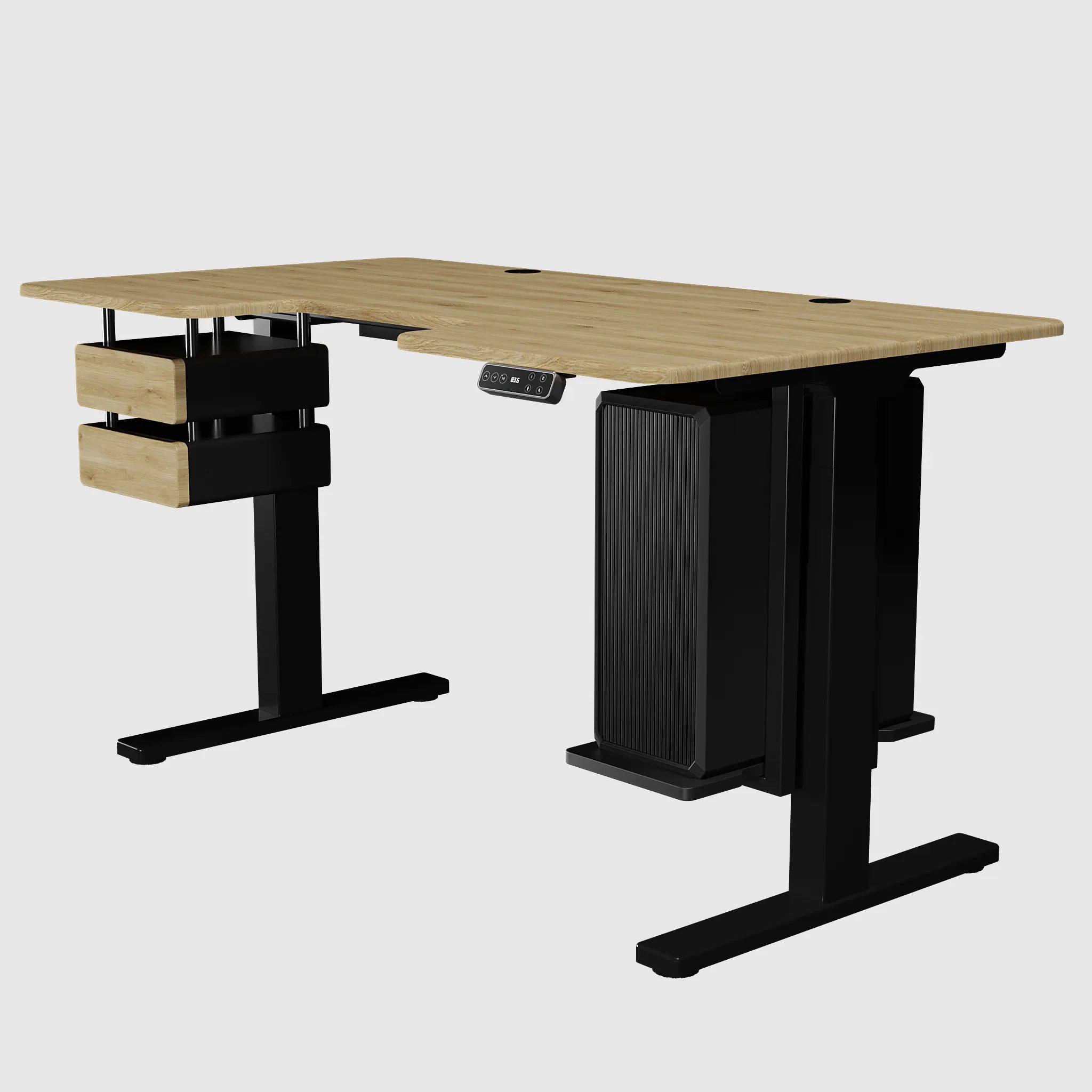 Стіл з регулюванням висоти BestFit Pro з МДФ стільницею, модульними ящиками та полицею для ПК