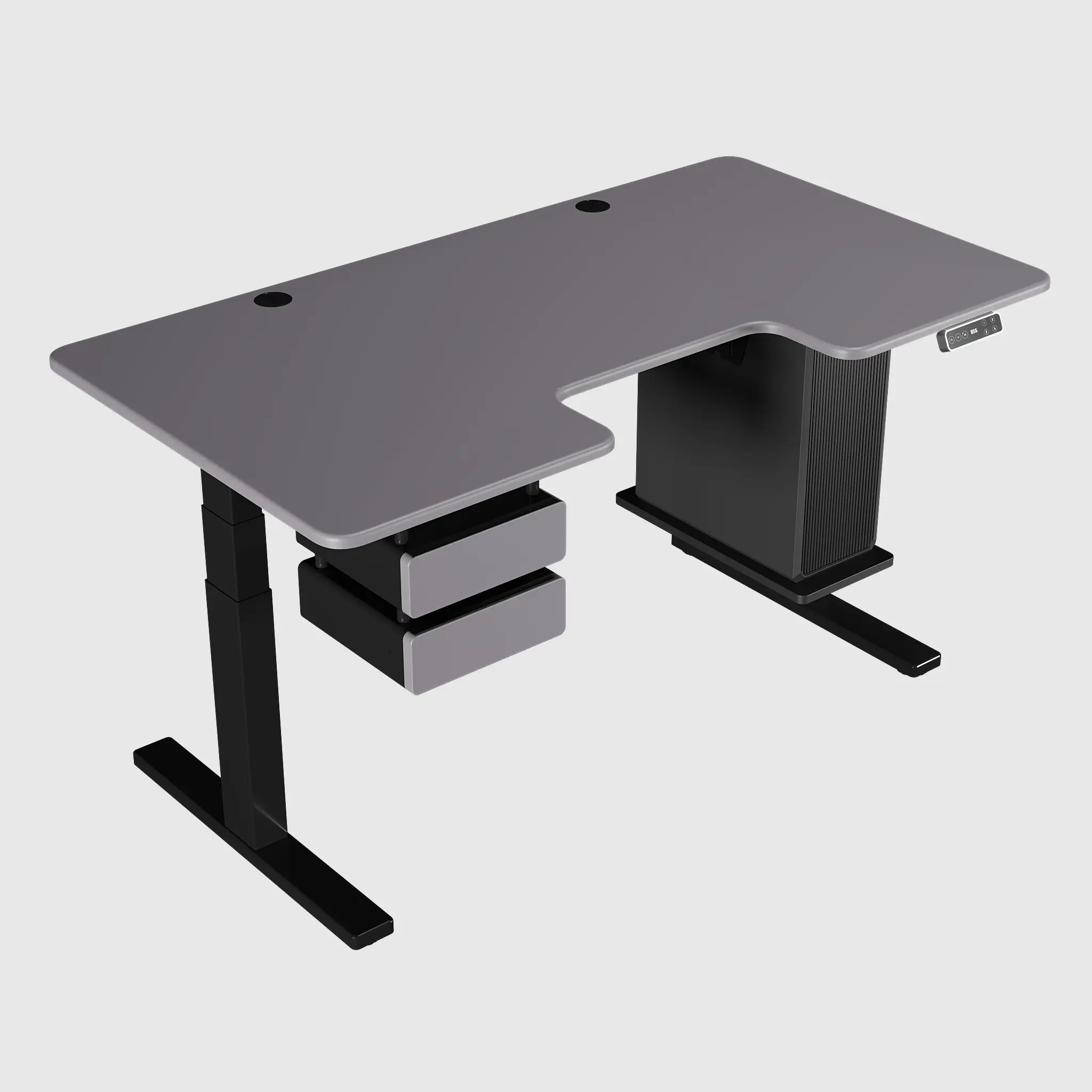 Стіл з регулюванням висоти BestFit Pro з МДФ стільницею, модульними ящиками та полицею для ПК