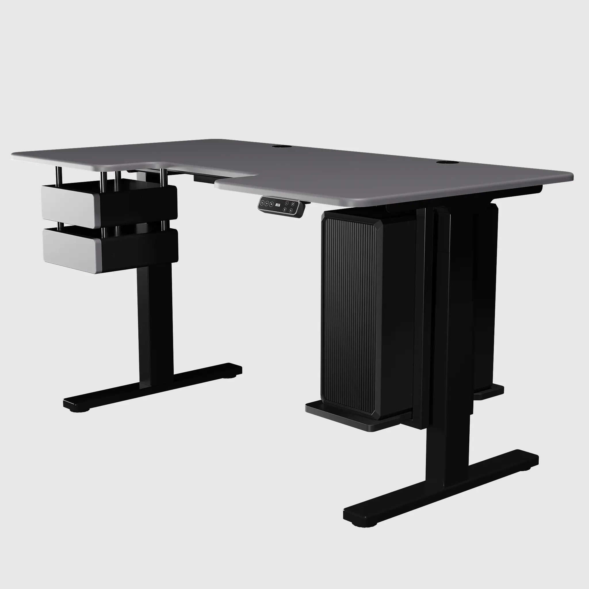 Стіл з регулюванням висоти BestFit Pro з МДФ стільницею, модульними ящиками та полицею для ПК