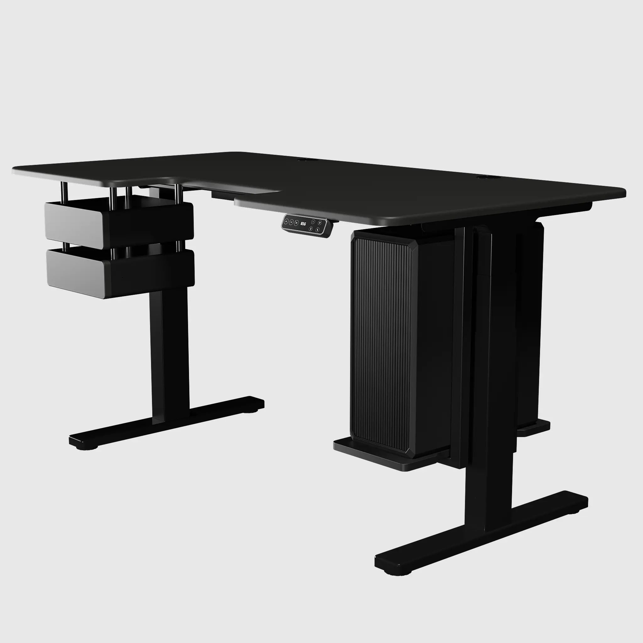 Стіл з регулюванням висоти BestFit Pro з МДФ стільницею, модульними ящиками та полицею для ПК