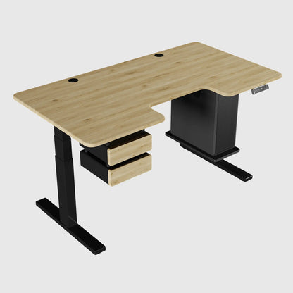 Стіл з регулюванням висоти BestFit Pro з МДФ стільницею, модульними ящиками та полицею для ПК