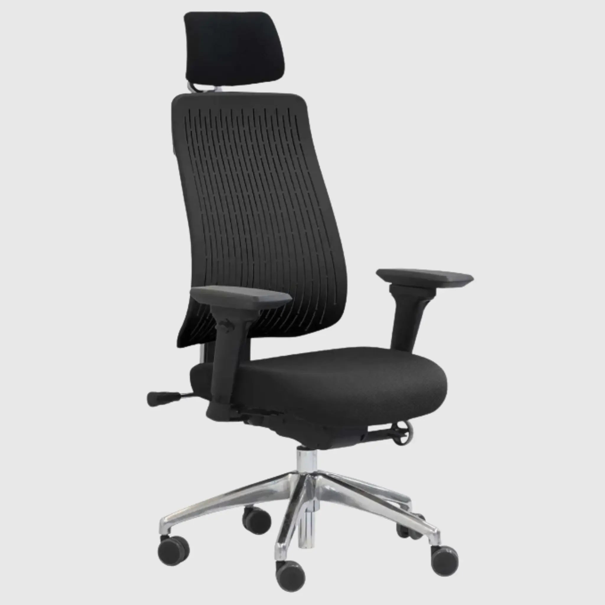 Ергономічне офісне крісло COMF-PRO TRULY BLACK для високих людей з підголівником та регулюванням