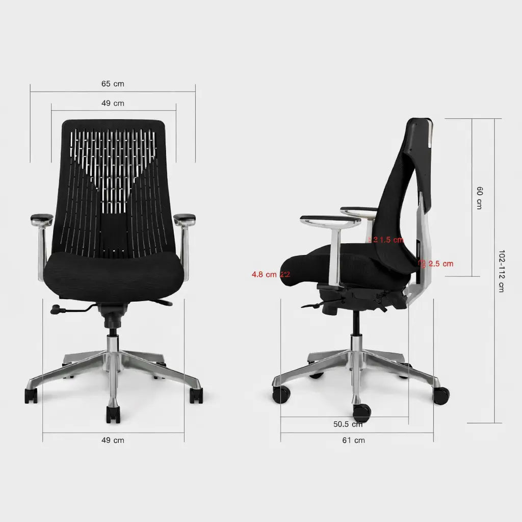 Ергономічне офісне крісло COMF-PRO TRULY BLACK для високих людей з підголівником та регулюванням