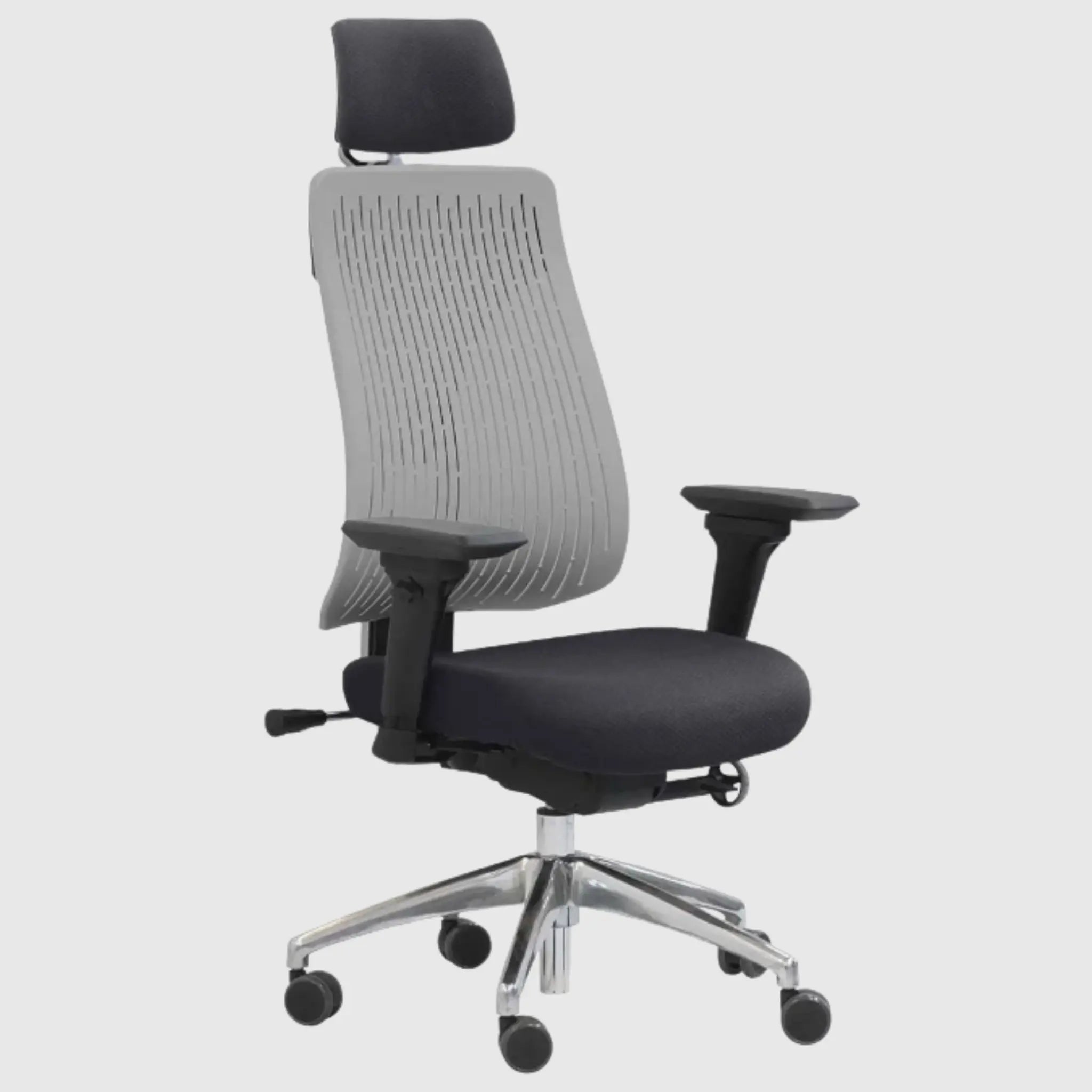 Ергономічне офісне крісло COMF-PRO TRULY GREY для високих людей з підголівником