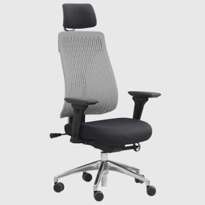 Ергономічне офісне крісло COMF-PRO TRULY GREY для високих людей з підголівником